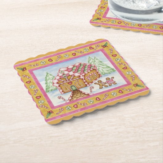 Gingerbread House Papier Onderzetters (Gebogen)