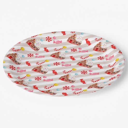 Gingerbread House Party Paper Borden Papieren Bordje (Gekanteld)