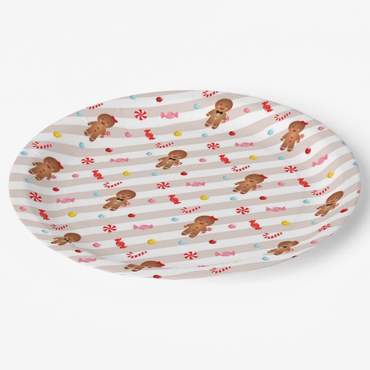 Gingerbread House Party Paper Borden Papieren Bordje (Gekanteld)