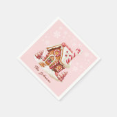 Gingerbread House Party Roze Papier Servet (Hoek)