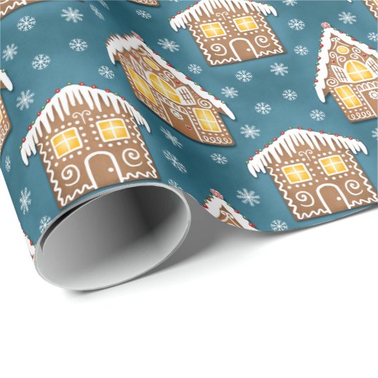 Gingerbread house pattern cadeaupapier (Rol Hoek)