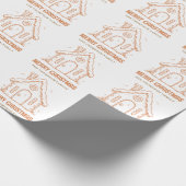 Gingerbread House Pattern Vrolijk Kerstfeest Cadeaupapier (Hoek)