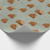 Gingerbread House Pattern Wrapping Paper Cadeaupapier (Hoek)