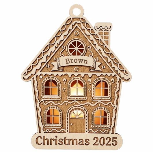 Gingerbread House personalized 2025 ornament Fotobeeldje Ornament (Voorkant)
