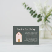 Gingerbread House Pink Baby Shower Book Request Informatiekaartje (Staand voorkant)