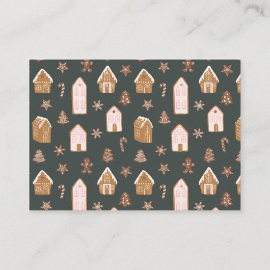 Gingerbread House Pink Baby Shower Book Request Informatiekaartje (Achterkant)