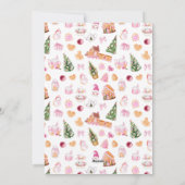 Gingerbread House Pink Merry Christmas Feestdagenkaart (Achterkant)