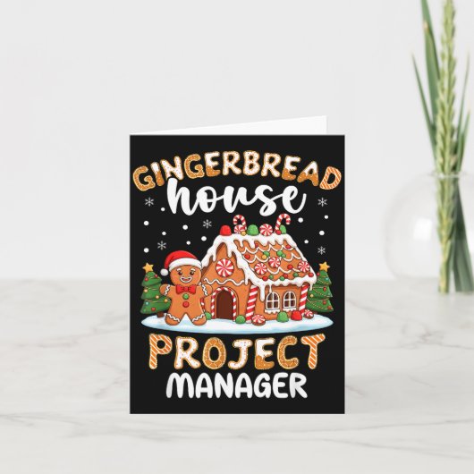 Gingerbread House Project Manager Christmas Cookie Kaart (Voorkant)