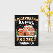 Gingerbread House Project Manager Christmas Cookie Kaart (Gele Bloem)