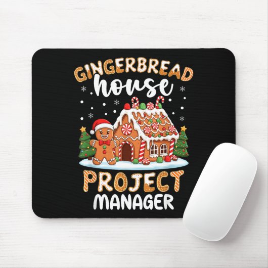 Gingerbread House Project Manager Christmas Cookie Muismat (Met muis)