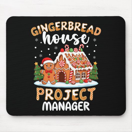 Gingerbread House Project Manager Christmas Cookie Muismat (Voorkant)