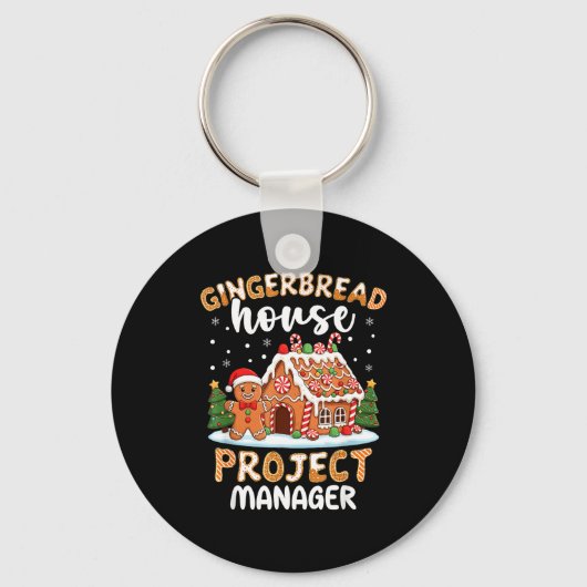 Gingerbread House Project Manager Christmas Cookie Sleutelhanger (Voorkant)
