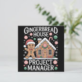 Gingerbread House Project Manager Cookie Baking Feestdagenkaart (Staand voorkant)