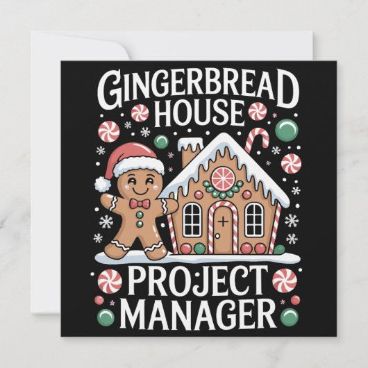 Gingerbread House Project Manager Cookie Baking Feestdagenkaart (Voorkant)