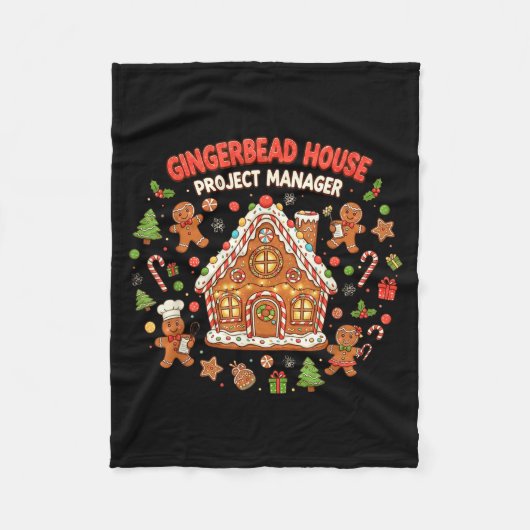 Gingerbread House Project Manager Cookie Baking Fu Fleece Deken (Voorkant)