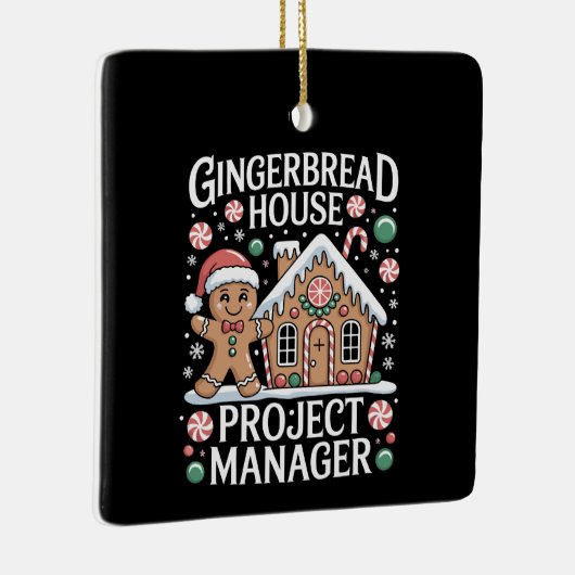 Gingerbread House Project Manager Cookie Baking Keramisch Ornament (Rechts)