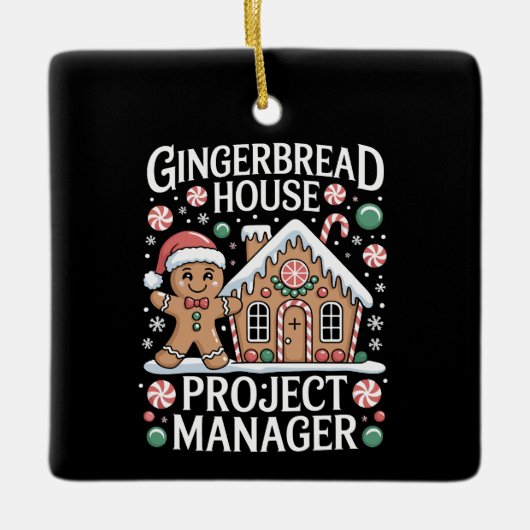 Gingerbread House Project Manager Cookie Baking Keramisch Ornament (Voorkant)
