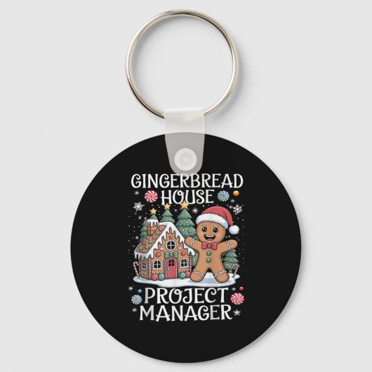 Gingerbread House Project Manager Decorating Bakin Sleutelhanger (Voorkant)