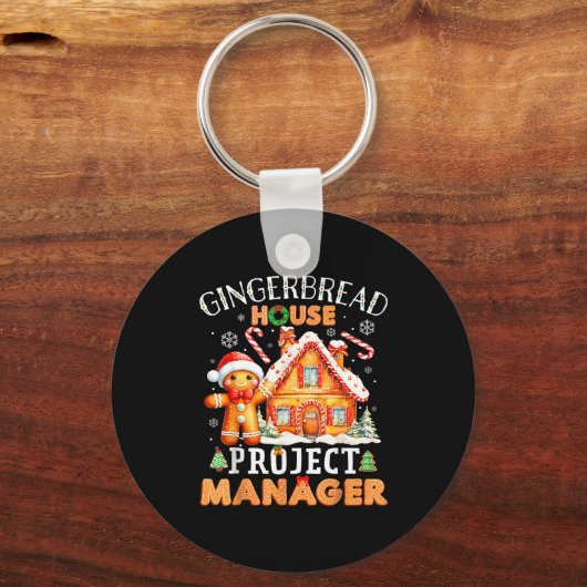 Gingerbread House Project Manager Decorating Bakin Sleutelhanger (Voorkant)