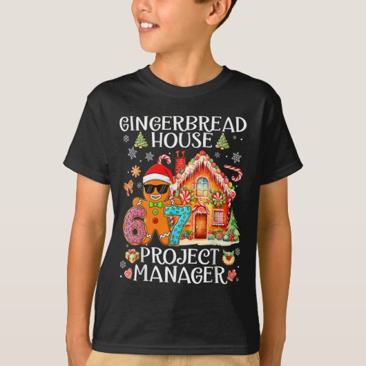 Gingerbread House Project Manager Decorating Bakin T-shirt (Voorkant)