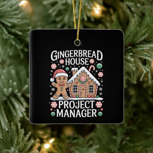Gingerbread House Projectmanager Koekjes Bakken Keramisch Ornament (Boom)