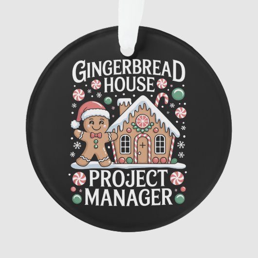 Gingerbread House Projectmanager Koekjes Bakken Ornament (voorkant)