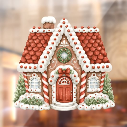 Gingerbread House Raamsticker (Vel 2)