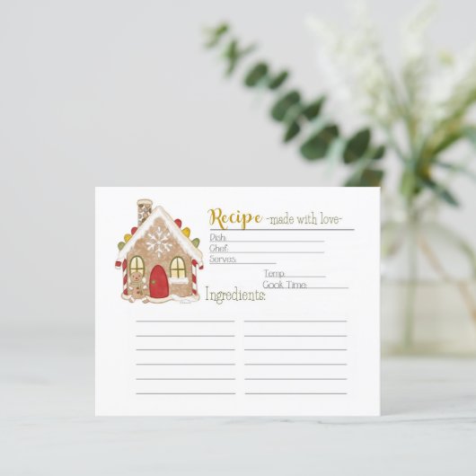 Gingerbread House Recept Kaart (Staand voorkant)