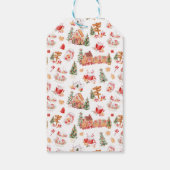 Gingerbread House Red Merry Christmas Cadeaulabel (Achterkant)