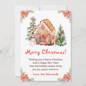 Gingerbread House Red Merry Christmas Feestdagenkaart (Voorkant)
