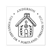 Gingerbread House Retouradres Zelfinktende Stempel (Design)