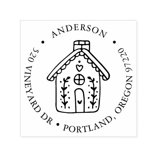 Gingerbread House Retouradres Zelfinktende Stempel (Design)