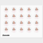 Gingerbread House Roze Kerstmis Verjaardag Ronde Sticker (Vel)