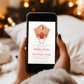 Gingerbread House Snoep Holiday Party Kaart