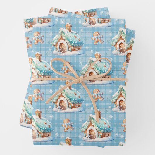 Gingerbread House Snow Gingerbread Baby Inpakpapier Vel (In situ)