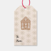 Gingerbread House Snowflake Pattern Cadeaulabel (Voorkant)