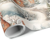Gingerbread House Snowy Christmas Cadeaupapier (Rol Hoek)
