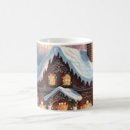 Gingerbread House Snowy Christmas Scene  Koffiemok