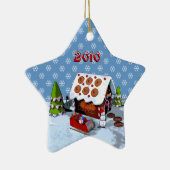 Gingerbread House Star Ceramic Holiday Ornament (Rechts)