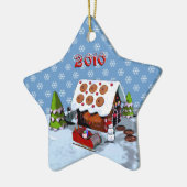 Gingerbread House Star Ceramic Holiday Ornament (Links)