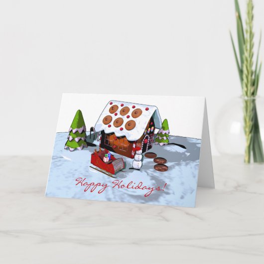 Gingerbread House Vakantie Kaart (Voorkant)
