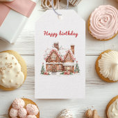 Gingerbread House Verjaardag Cadeaulabel