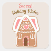 Gingerbread House Vierkante Sticker (Voorkant)