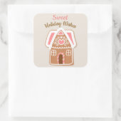 Gingerbread House Vierkante Sticker (Tas)