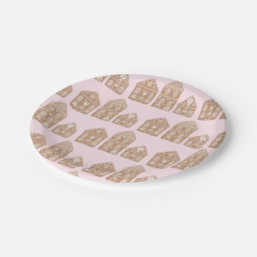 Gingerbread House Village Illustration Papieren Bordje (Gekanteld)