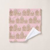 Gingerbread House Village Patroon Badhanddoek Set Bad Handdoek (Wasdoekje)