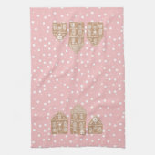 Gingerbread House Village Roze Keuken Handdoek (Verticaal)