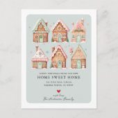 Gingerbread House Village Verhuisaankondiging Aankondigingskaart (Voorkant)