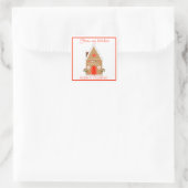 Gingerbread House voor zelfgemaakte bakkerij Vierkante Sticker (Tas)