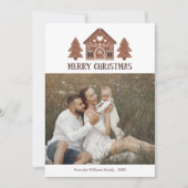 Gingerbread House Vrolijk kerstfeest Foto Feestdagenkaart (Voorkant)